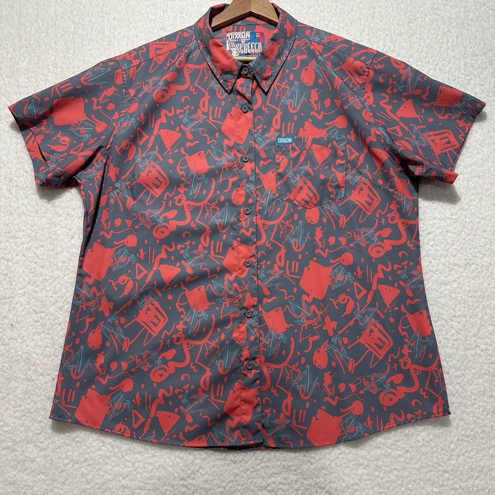 Dixxon Flannel Co The Screech Mens Multicolor  Abstract Short Sleeve Shirt Sz 2X